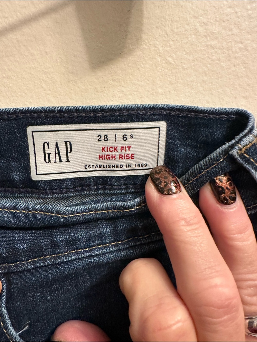 #291 GAP Women's High-Rise Kick Fit Jeans in Dark Blue Denim